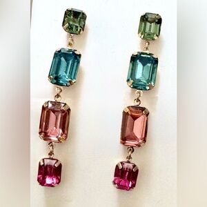 Multicolor Jeweled Drop Earrings